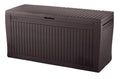 Keter Comfy Outdoor Storage 71-Gallon Resin Deck Box, Espresso Brown