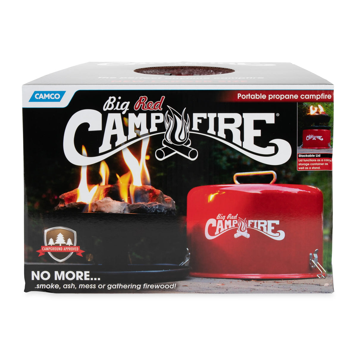 Camco Olympian Big Red Campfire, Approved for RV Campgrounds, Includes 10-Foot Propane Hose (58035)