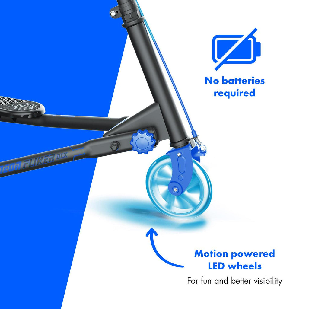 Yvolution Neon Fliker DLX Wiggle Kids Scooter with LED Wheels Blue Unisex