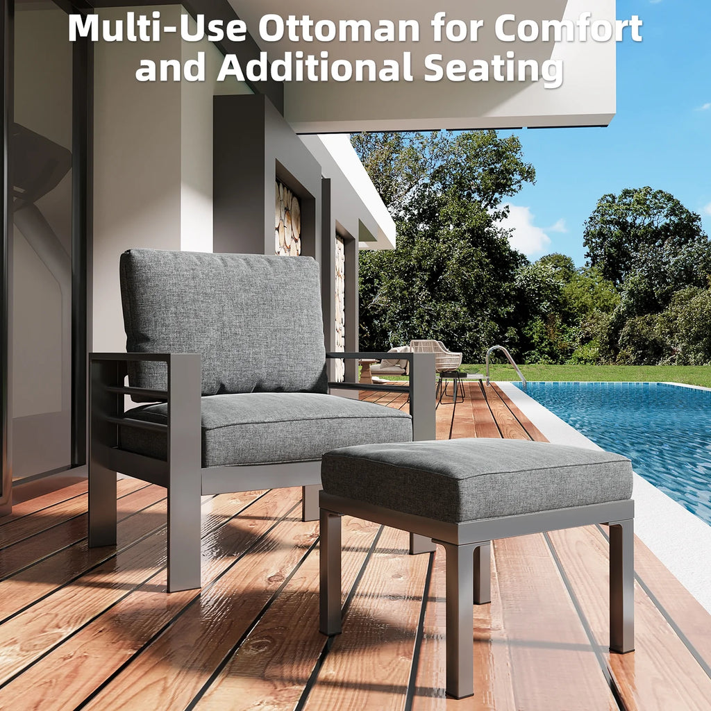 AECOJOY Aluminum Outdoor Furniture Set, 7 Pieces Metal Patio Furniture on sale Outdoor Couch Patio Conversation Set - Light Grey