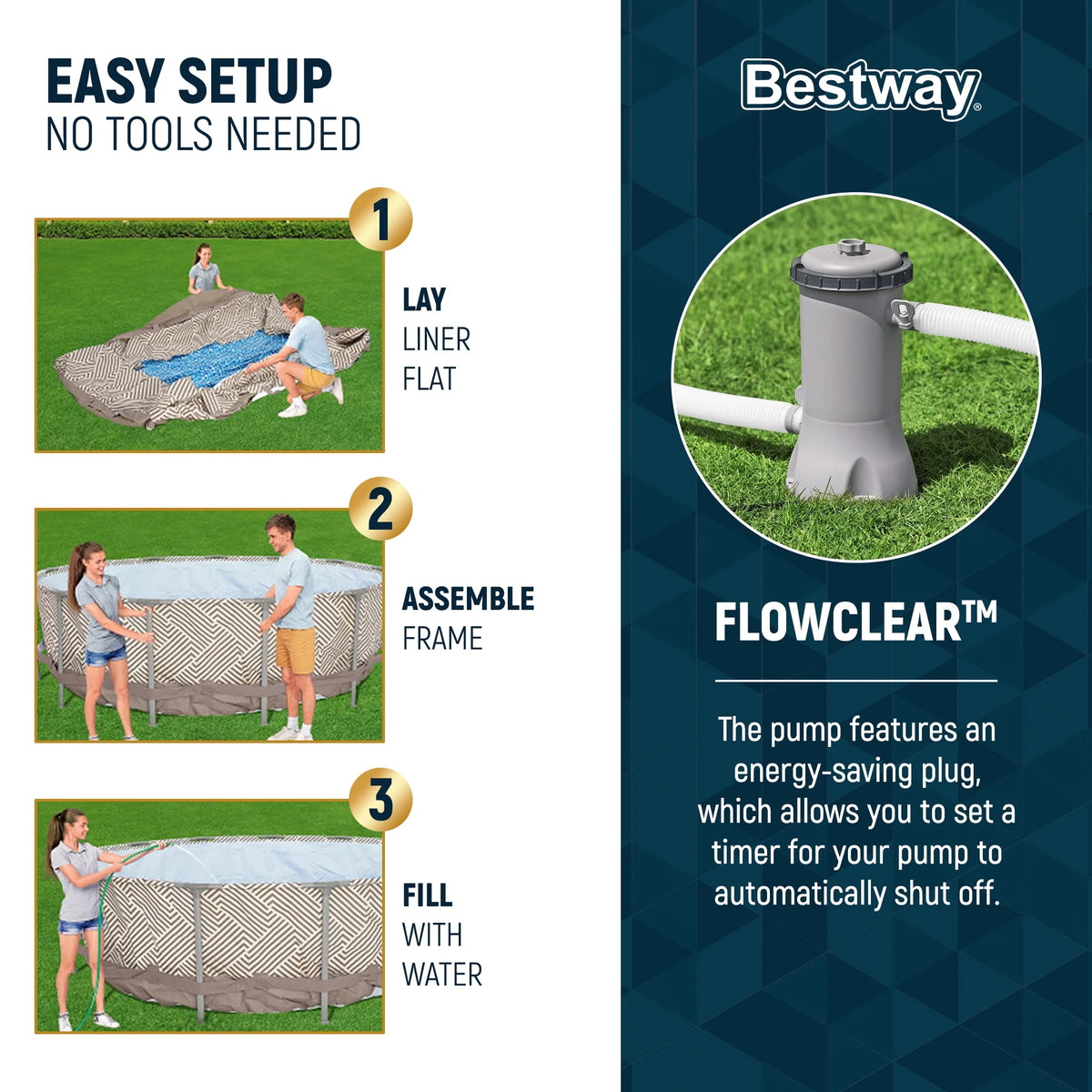 Open Box Bestway Steel Pro MAX 13' x 42" Pool Set with Canopy & Ladder