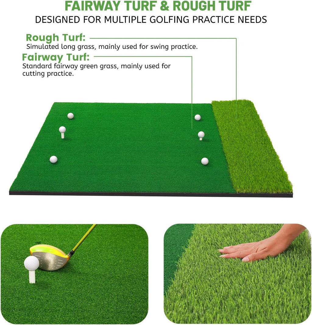WFUN 5x4ft Hitting Thickened Artificial Turf Practice Golf Mat for Outdoor & Indoor, Gifts for Men/Golfers