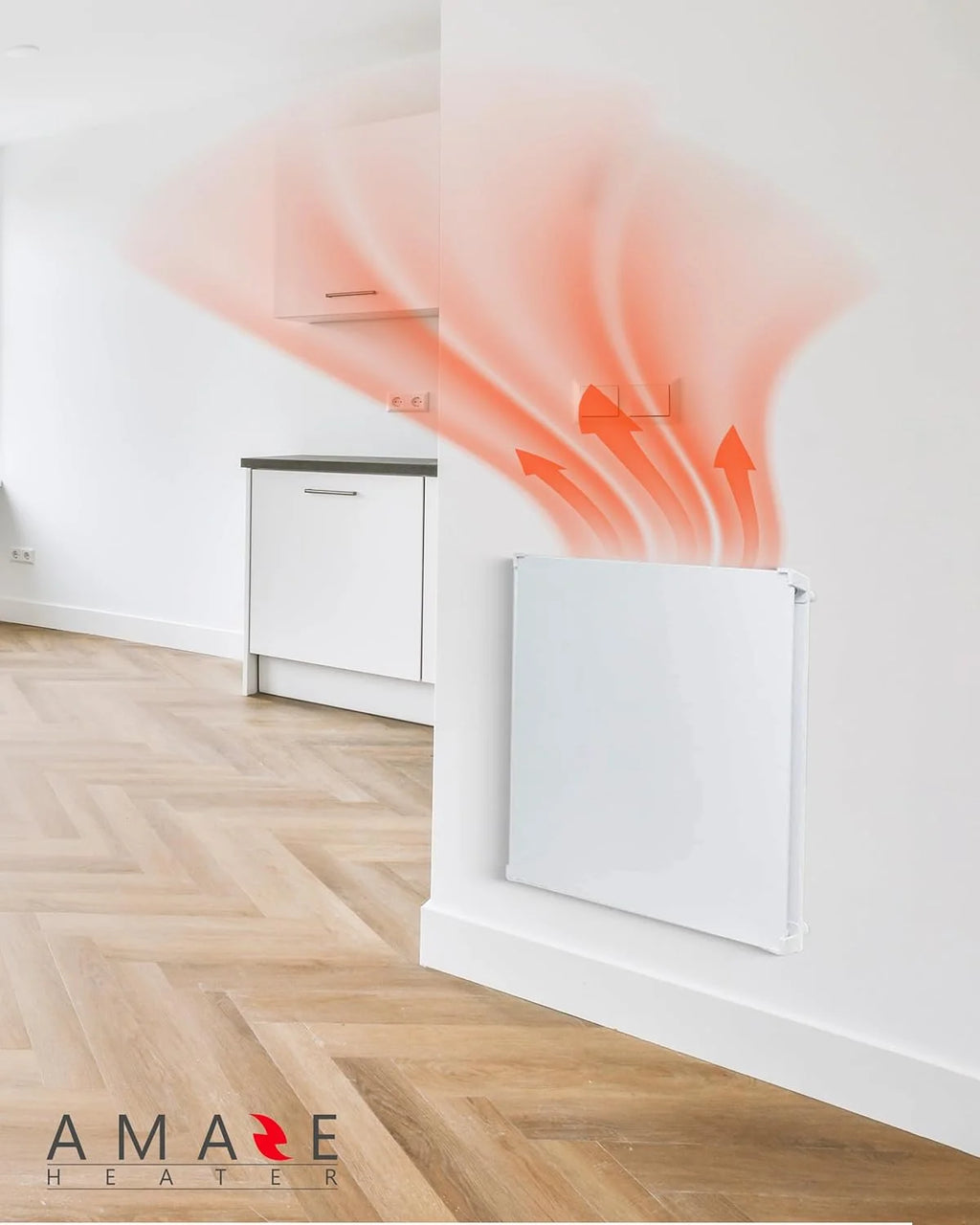 Amaze Heaters Dual Smart 400W Energy Efficient Space Heater w/Heat Guard & Wall Mount Kit - 24 x24 Paintable & Silent Indoor Electric Heater - For Up to 160 sq ft Rooms Such as Bedroom & Bathroom