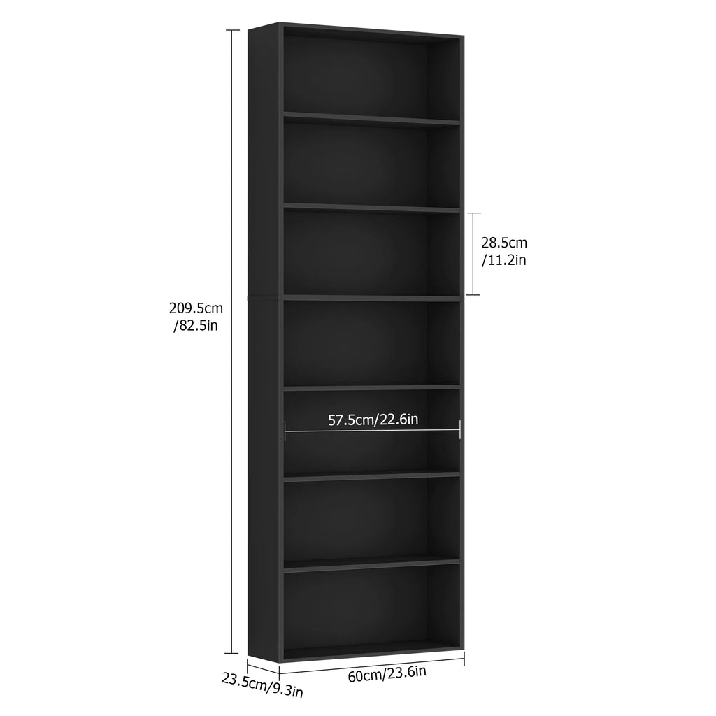 Homfa 82" Tall Bookcases, Freestanding Display Storage Shelves, 7-Tier Open Bookshelf for Home Office Living Room Bedroom, White