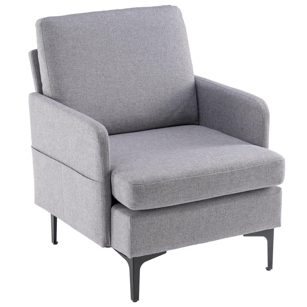 Ktaxon Fabric Accent Chair, Reading Armchair with Removable Cushion, Single Sofa with Extra Seat Depth for Living Room Bedroom Black