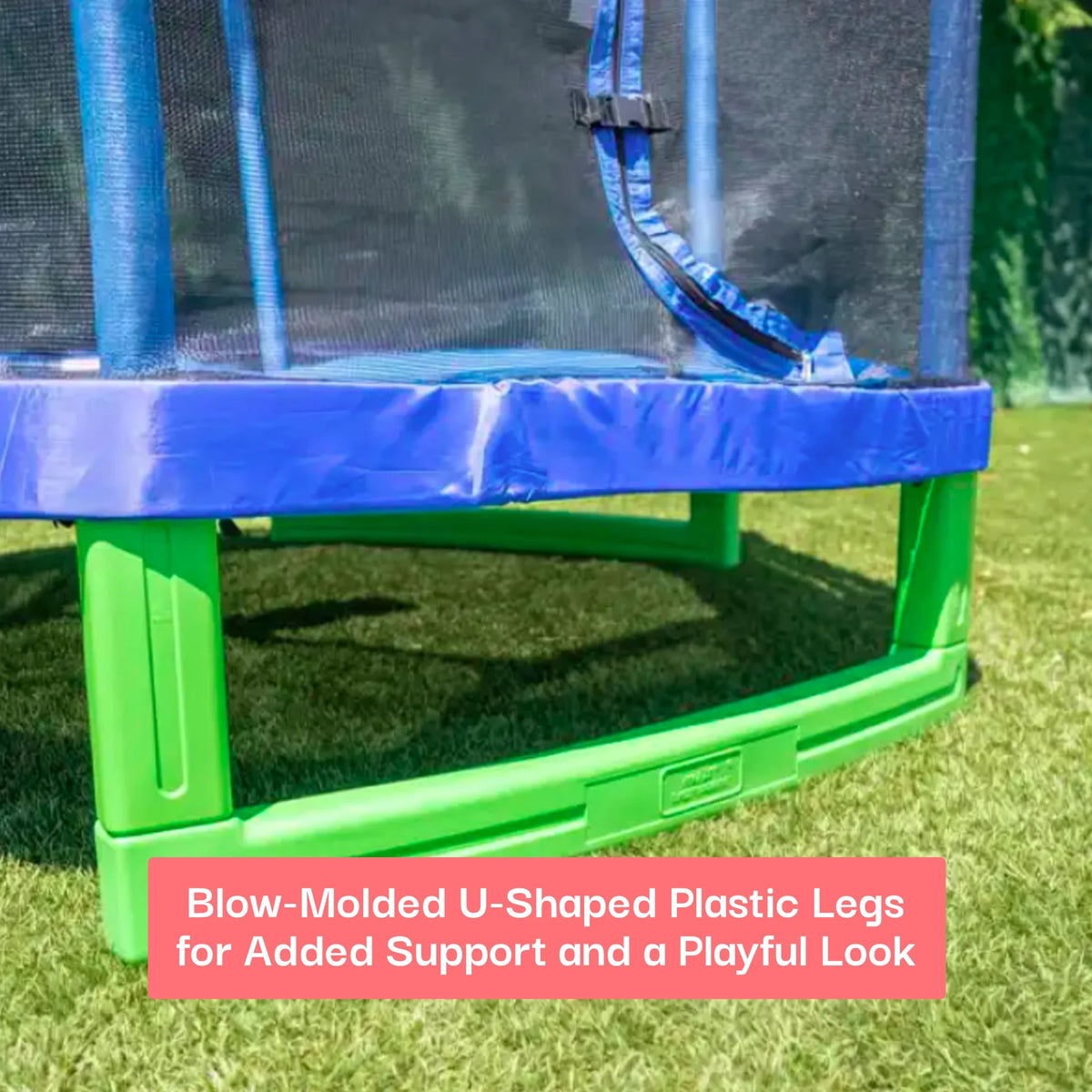 Sportspower 7' My 1st Trampoline for Kids 3-10 with Safety Enclosure Blue and Green