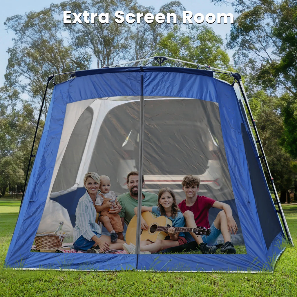 MOPHOTO SUV Tents for Camping 4 People, PU 3000mm Waterproof SUV Tent Attachment Tailgate Tent for Car Jeep Van, Spacious Space 8.2'L x 8.2'W x 7.2'H with 2 Awnings & Double Door