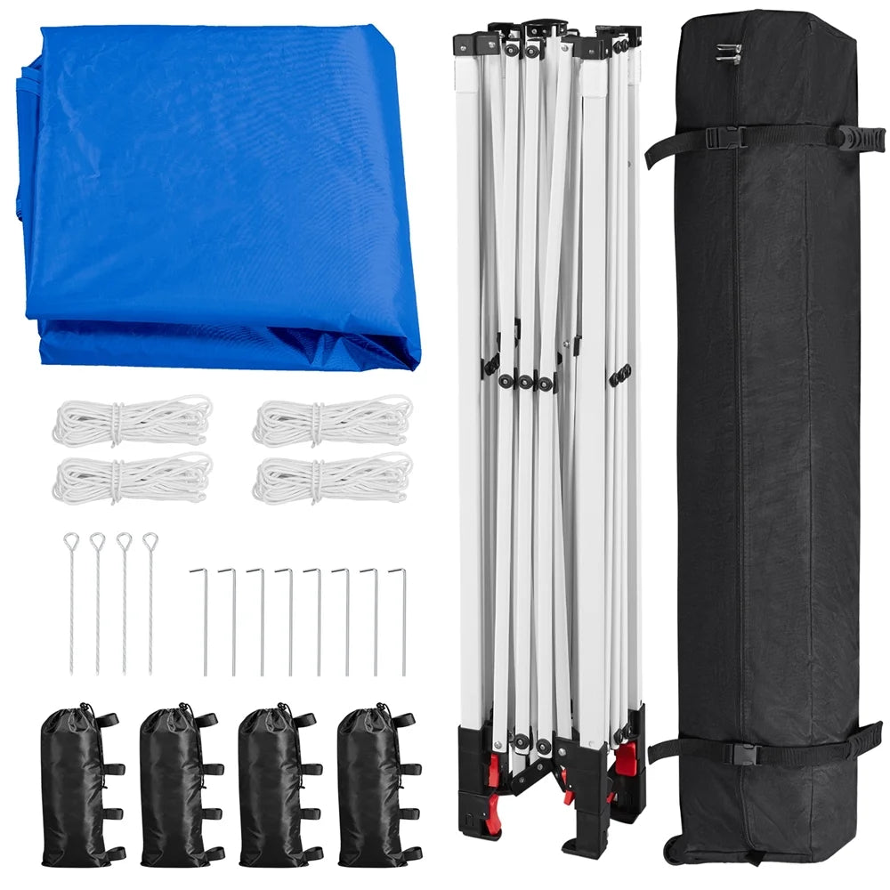 Topeakmart 8x8ft Pop Up Canopy Tent with Adjustable Height and Roller Bag, White