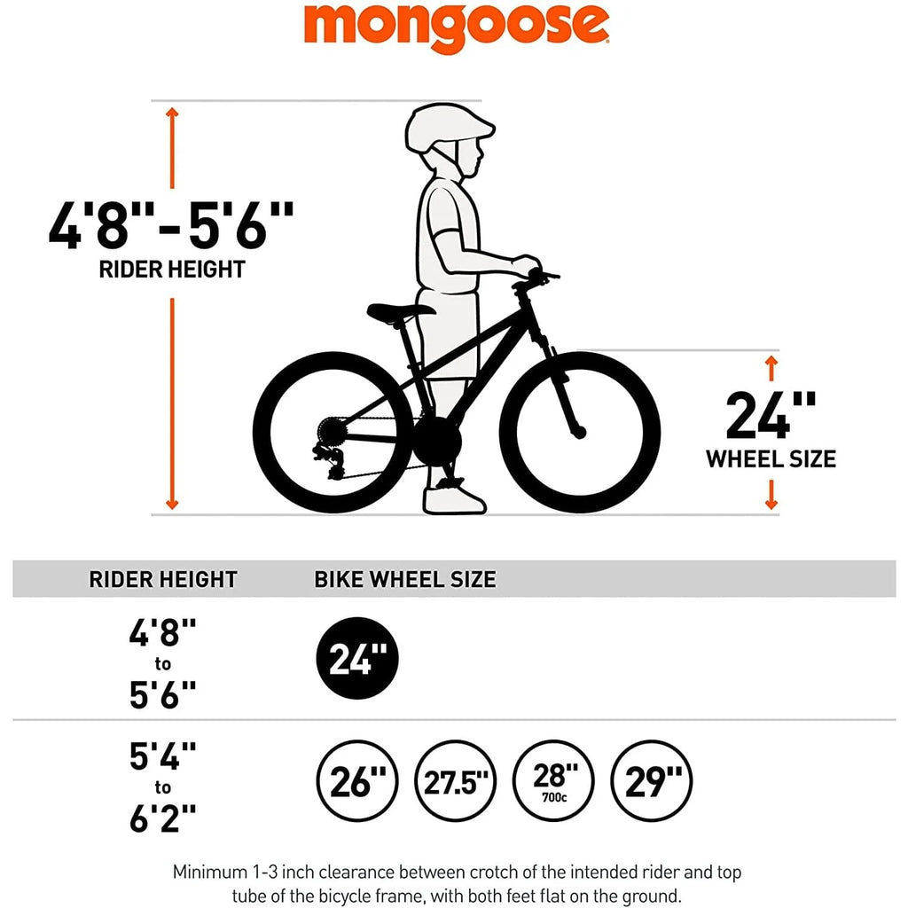 Mongoose Boys' Flatrock 24 in Mountain Bike, Blue
