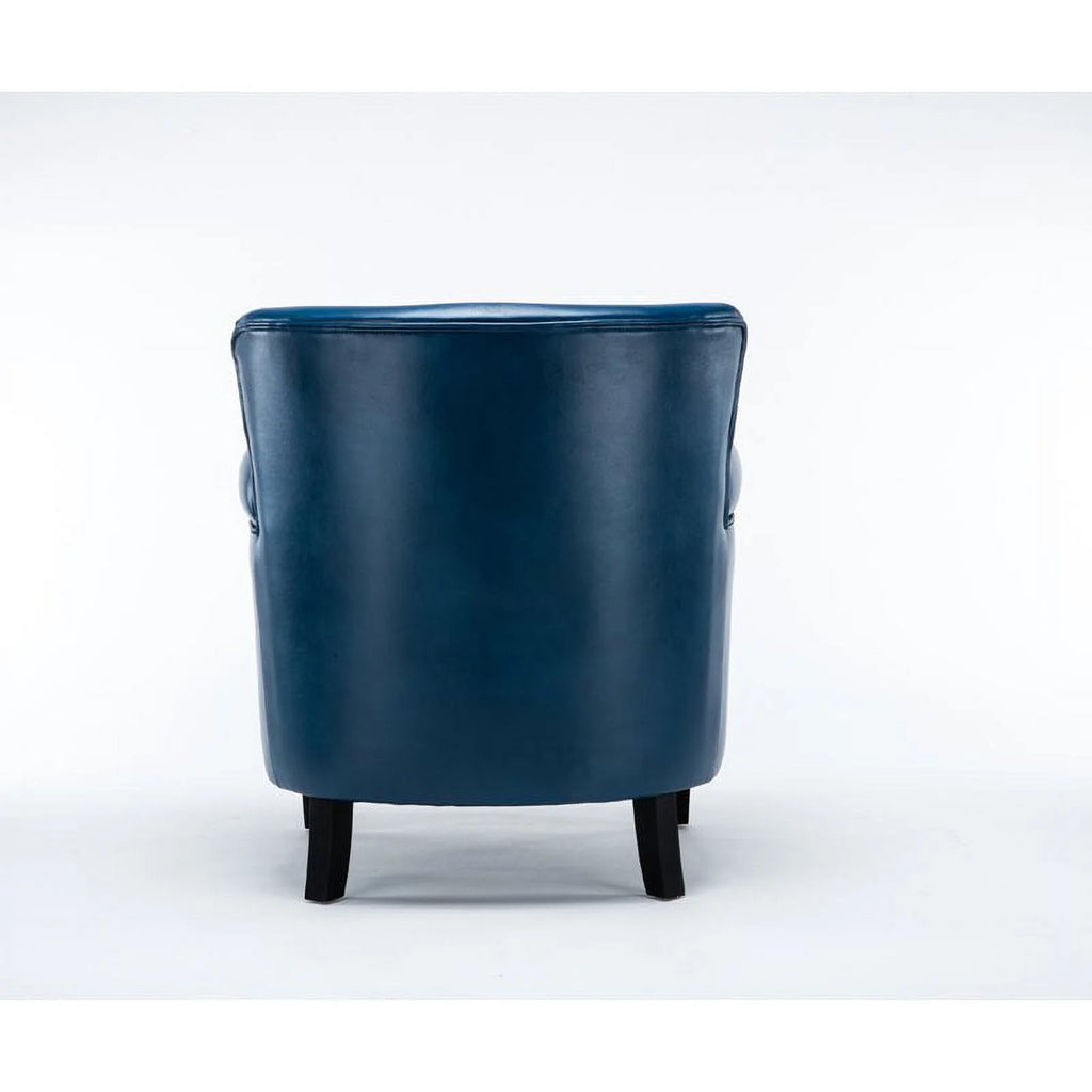 Comfort Pointe Holly Navy Blue Faux Leather Club Chair with Nail Head Trim