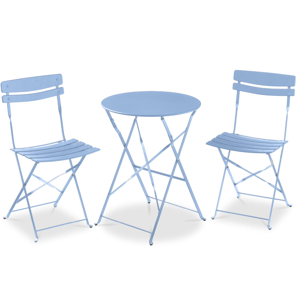 Best Choice Products 3-Piece Small Bistro Set, Folding Patio Furniture Set of 2 Chairs and Table - Black