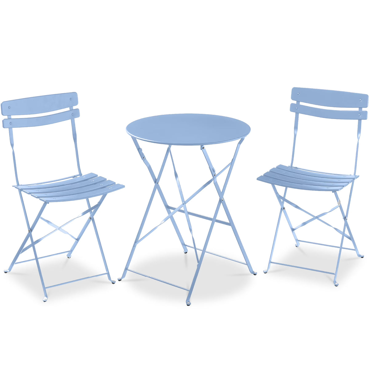Best Choice Products 3-Piece Small Bistro Set, Folding Patio Furniture Set of 2 Chairs and Table - Black