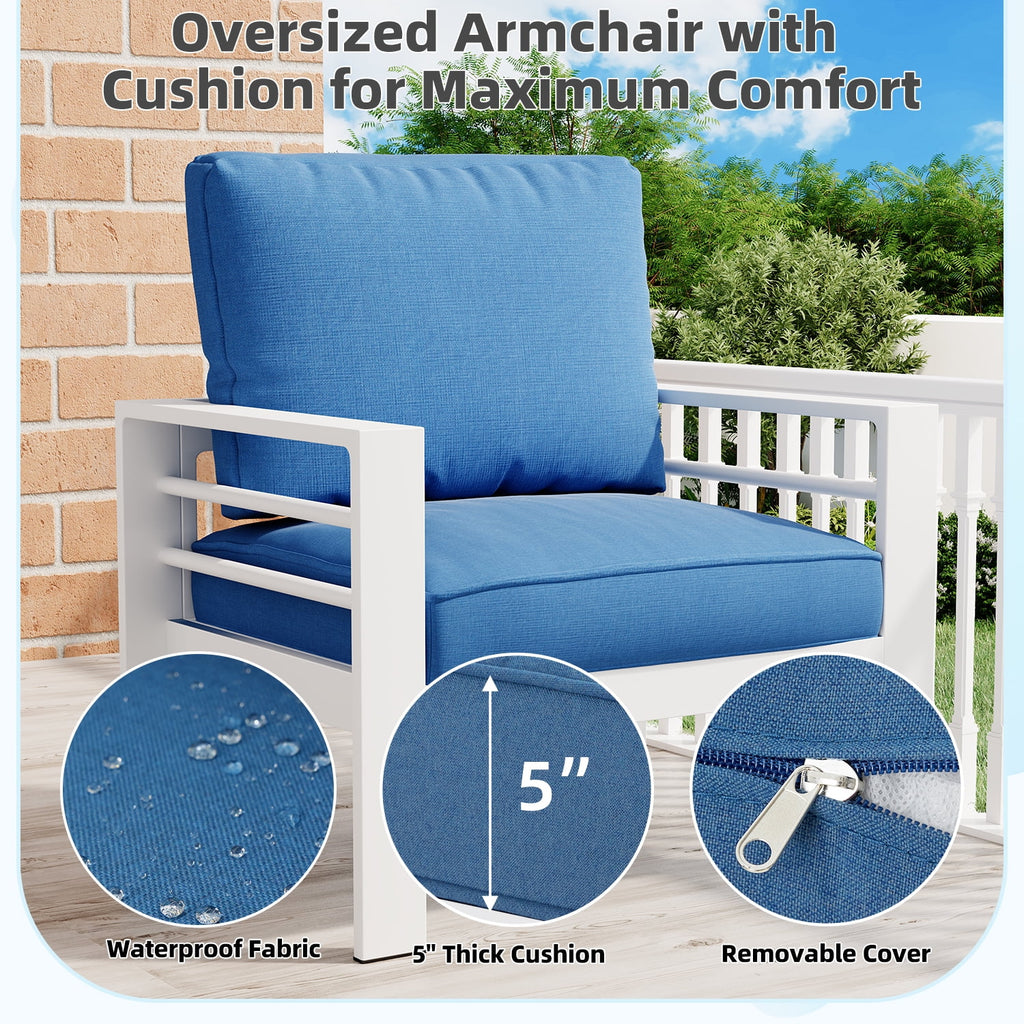 AECOJOY Aluminum Outdoor Furniture Set, 7 Pieces Metal Patio Furniture on sale Outdoor Couch Patio Conversation Set - Light Grey