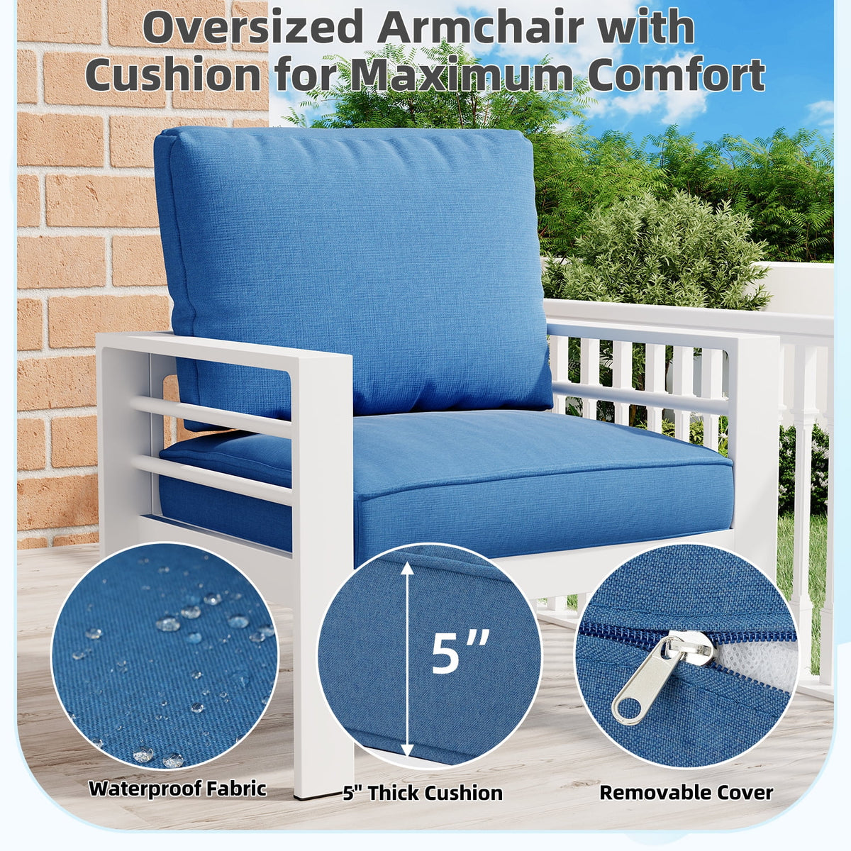 AECOJOY Aluminum Outdoor Furniture Set, 7 Pieces Metal Patio Furniture on sale Outdoor Couch Patio Conversation Set - Light Grey