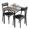 HOSSLLY 3-Piece Dining Table Sets with 2 Upholstered Chairs for Home Kitchen Small Space, Rustic Brown