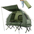 Gymax 2-Person Camping Tent Cot 5-in-1 Folding Camping Bed w/ Air Mattress Pillow Sleeping Bag