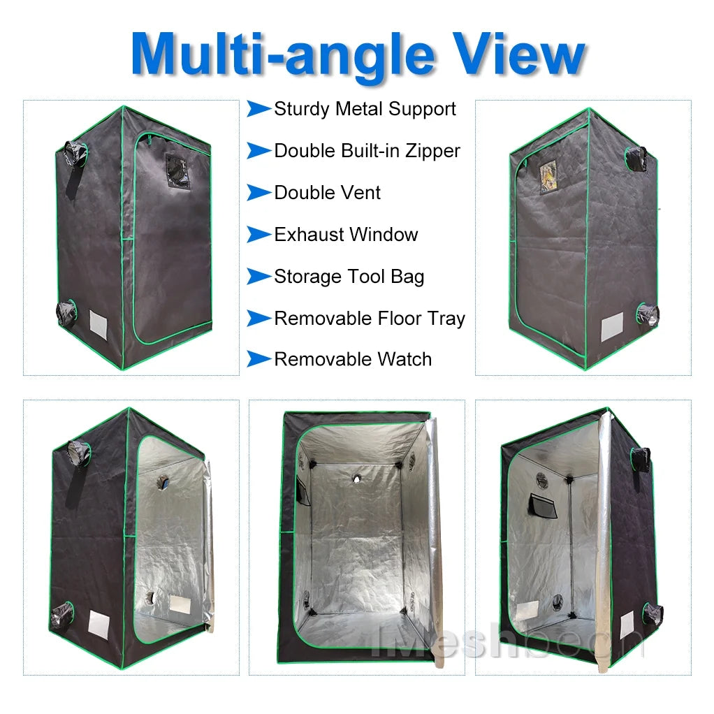 iMeshbean 48" x 48" x 80" Grow Tent Kit with Full Spectrum LED Plant Growth Lamp, Air Ventilation Filter System & Thermostat
