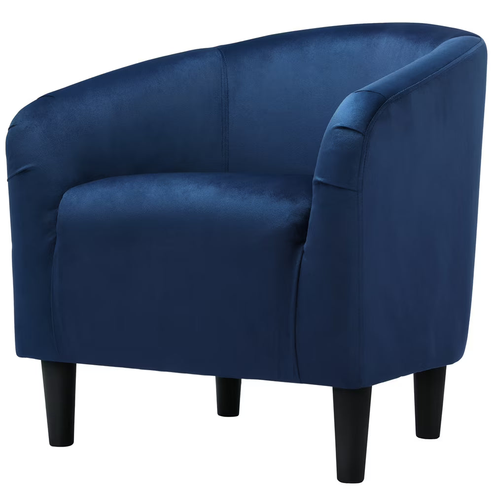 Alden Design Upholstered Barrel Accent Chair for Livingroom, Yellow Velvet