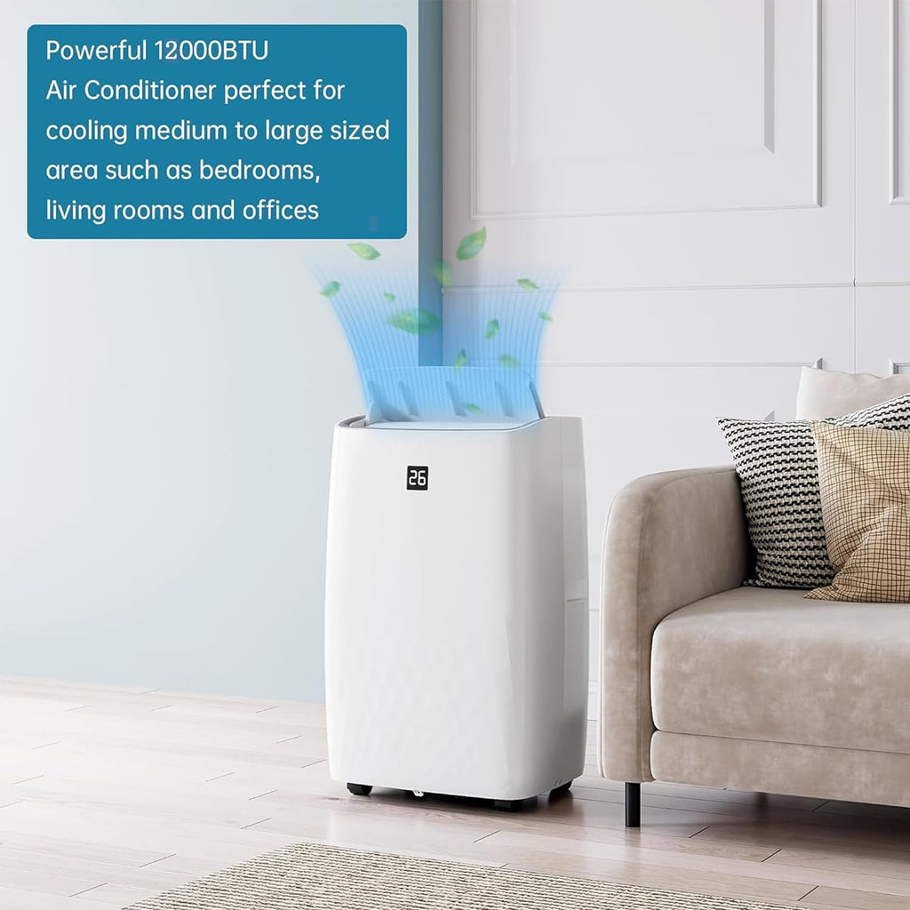 Litake 12000 BTU Portable Air Conditioner 4-in-1 Portable AC Unit Cool up to 550 sq.ft, Portable Air Conditioners, White
