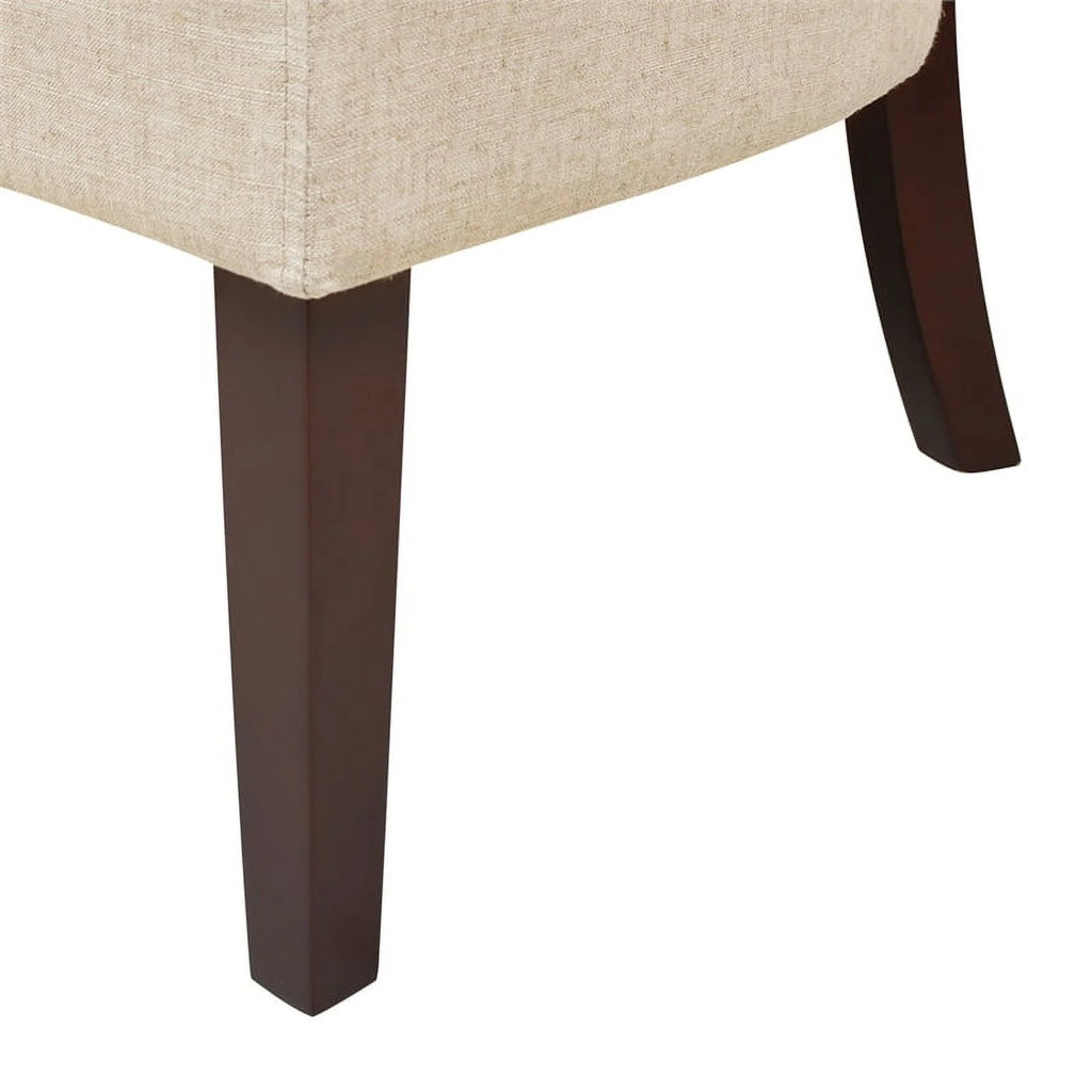 Jennifer Taylor Home Jared Roll Arm Tufted Polyester Fabric Bench, Sky Neutral Beige