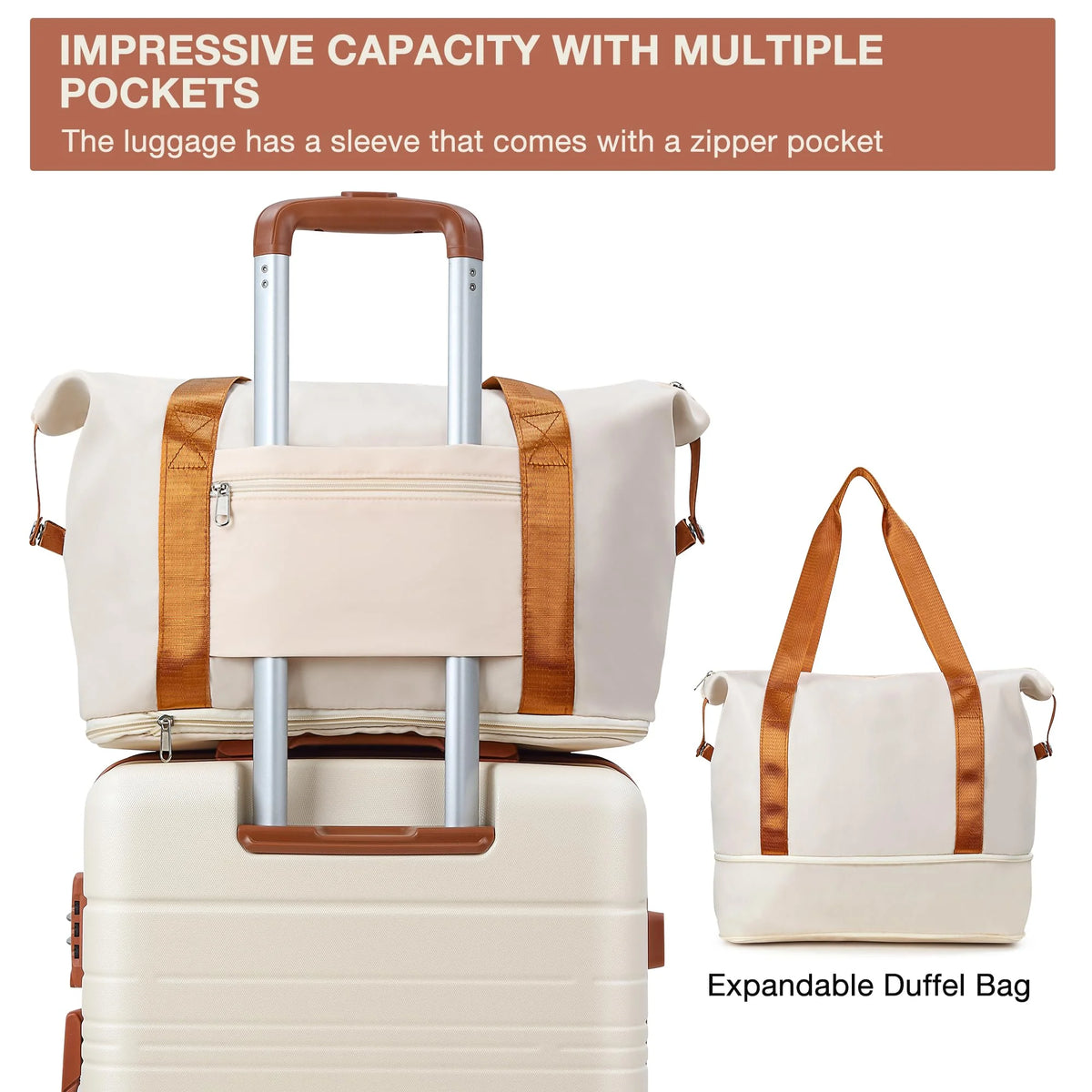 Danolapsi Luggage Sets 5 Piece Suitcases with Spinner Wheels,Womens Luggage Sets Carry on Bag Set,Hardside Carry On Suitcase Sets with Tsa Locks Duffel Bag,Travel Luggage