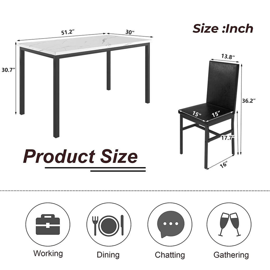 Dining Table with 6 High-back Upholstered Chairs, Modern Dinette Set, Dining Table and Chairs Set for 6 Persons, Small Home Kitchen Dining Table Set, Ideal for Apartment Breakfast Nook Bar, B1470