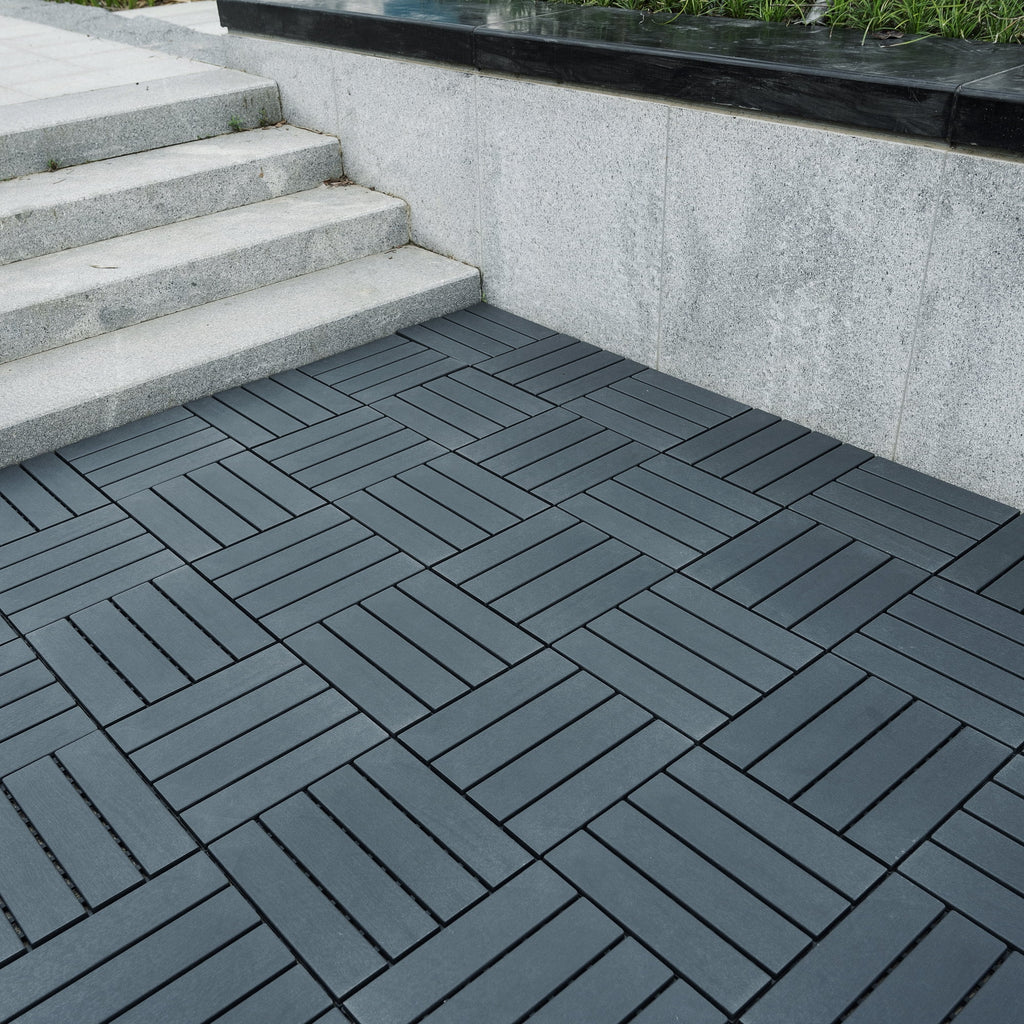 44PCS Plastic Interlocking Deck Tiles,Patio Deck Tiles,12"x12" Square Waterproof Outdoor