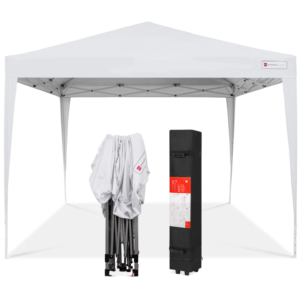 Best Choice Products 10x10ft Pop Up Canopy Outdoor Portable Adjustable Instant Gazebo Tent w/ Carrying Bag - White