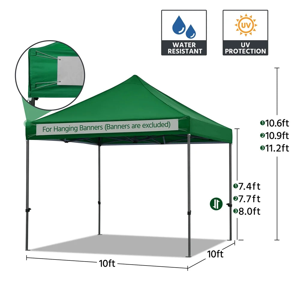 Alden Design Adjustable 10' x 10' Commercial Pop-up Canopy with Wheeled Carry Bag, Blue