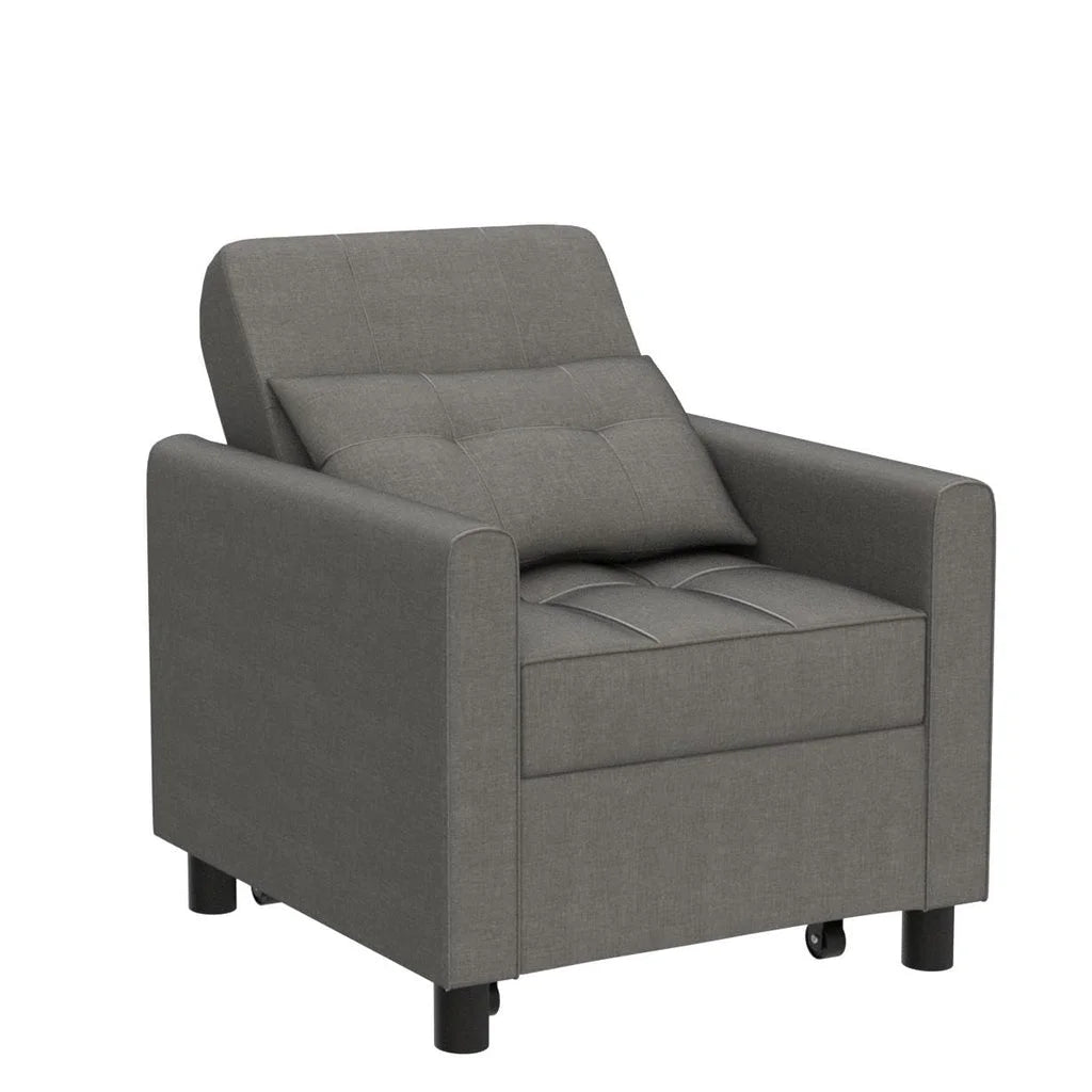 Convertible Sleeper Chair, Aiho 3-in-1 Convertible Sofa Bed Recliner Chair with Pull Out Couch - Dark Gray