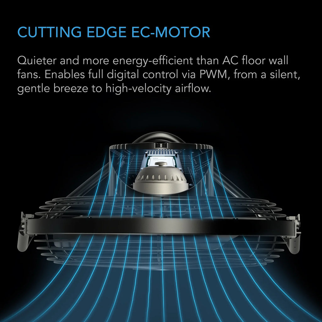 AC Infinity 10-Speed Wireless Remote EC-Motor High-Velocity Wall Mount Floor Fan