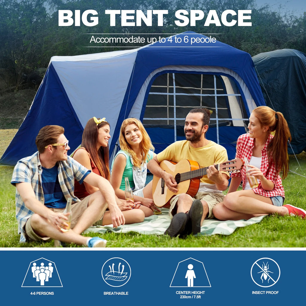 NAIZEA SUV Tent Automatic Camping Tent 10'x10' Waterproof Camping Tent 8 Person