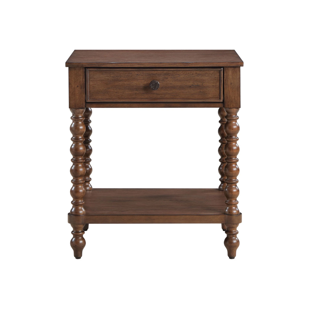 Pioneer Woman Harper Spindle Nightstand with USB Charging Ports, Adults and Teens, White Finish