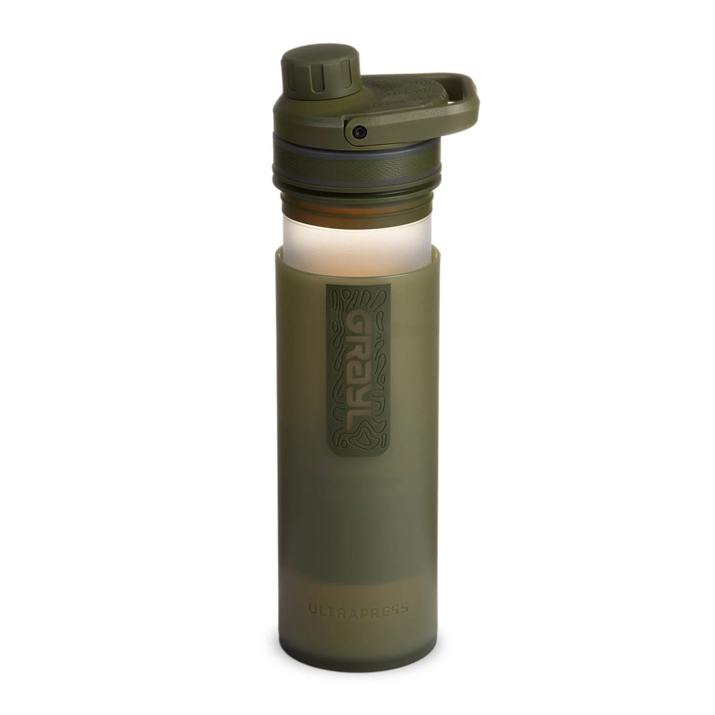Grayl UltraPress Purifier Bottle, Olive Drab, 16.9 oz,
