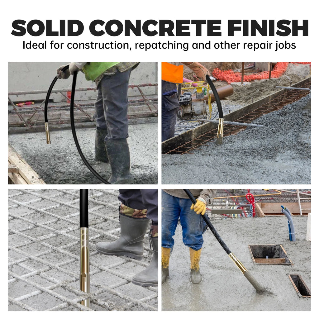 16,000 VPM Concrete Vibrating Tool, Concrete Vibrating Tool Equipped With 14.75FT Steel Vibrating Rod And Stainless Steel Roll Cage, Suitable For Removing Bubbles From Construction Cement