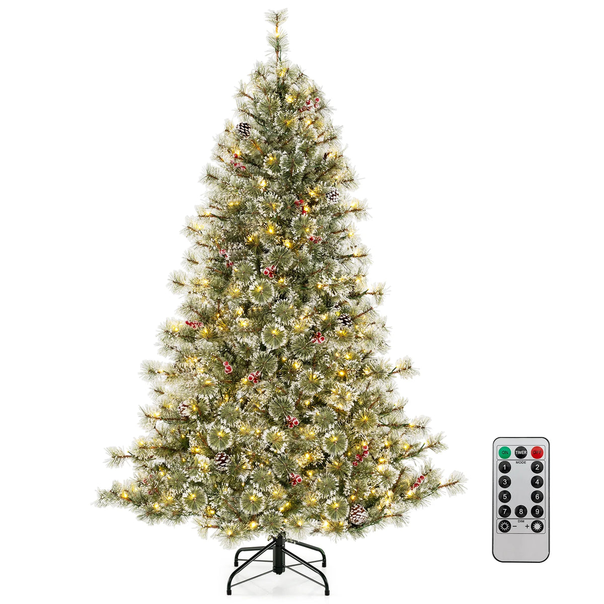 Costway 9 FT Artificial Christmas Tree with  360 Quick Power Connector 1714 Pine Needles