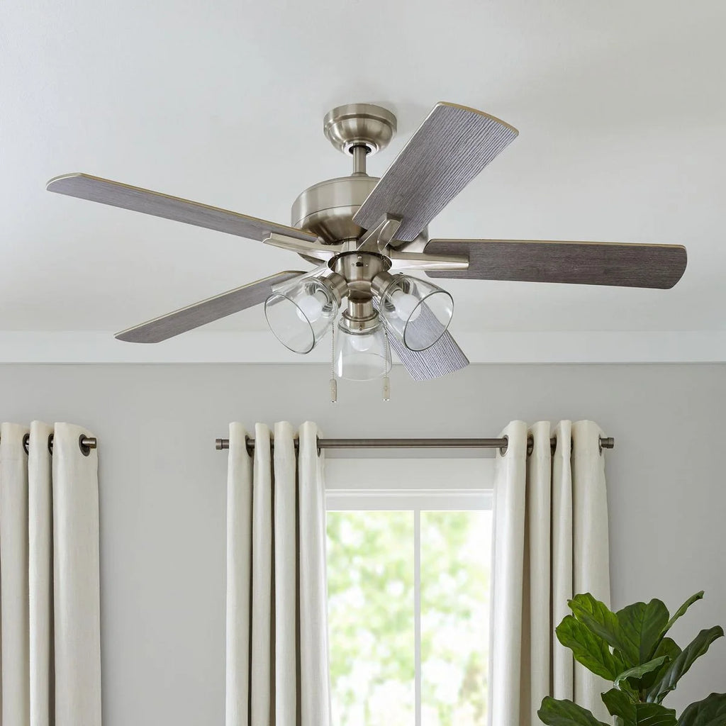 Better Homes & Gardens 52" Bronze Transitional Ceiling Fan, 5 Reversible Blades, 3 LED Bulbs Included