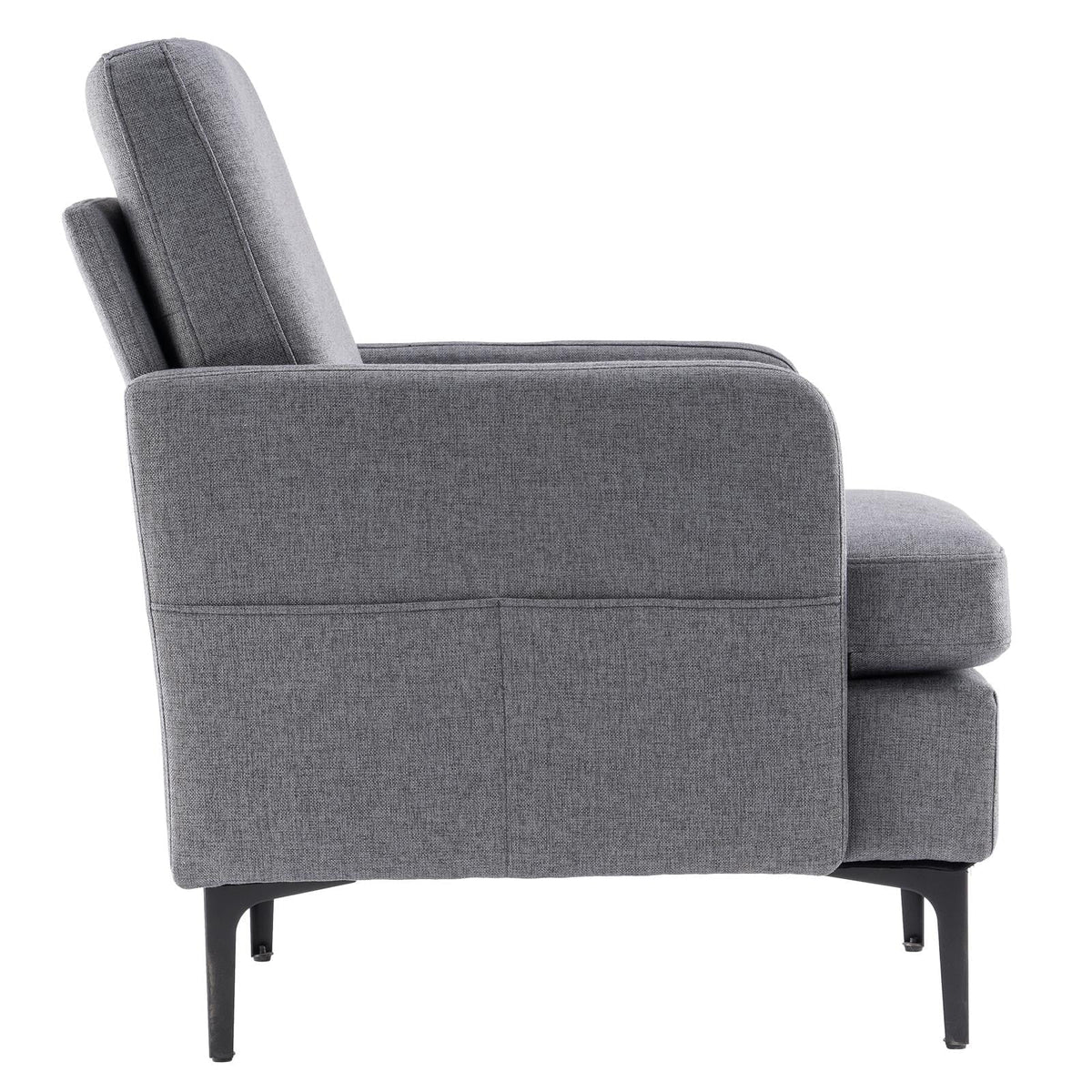 Ktaxon Fabric Accent Chair, Reading Armchair with Removable Cushion, Single Sofa with Extra Seat Depth for Living Room Bedroom Black