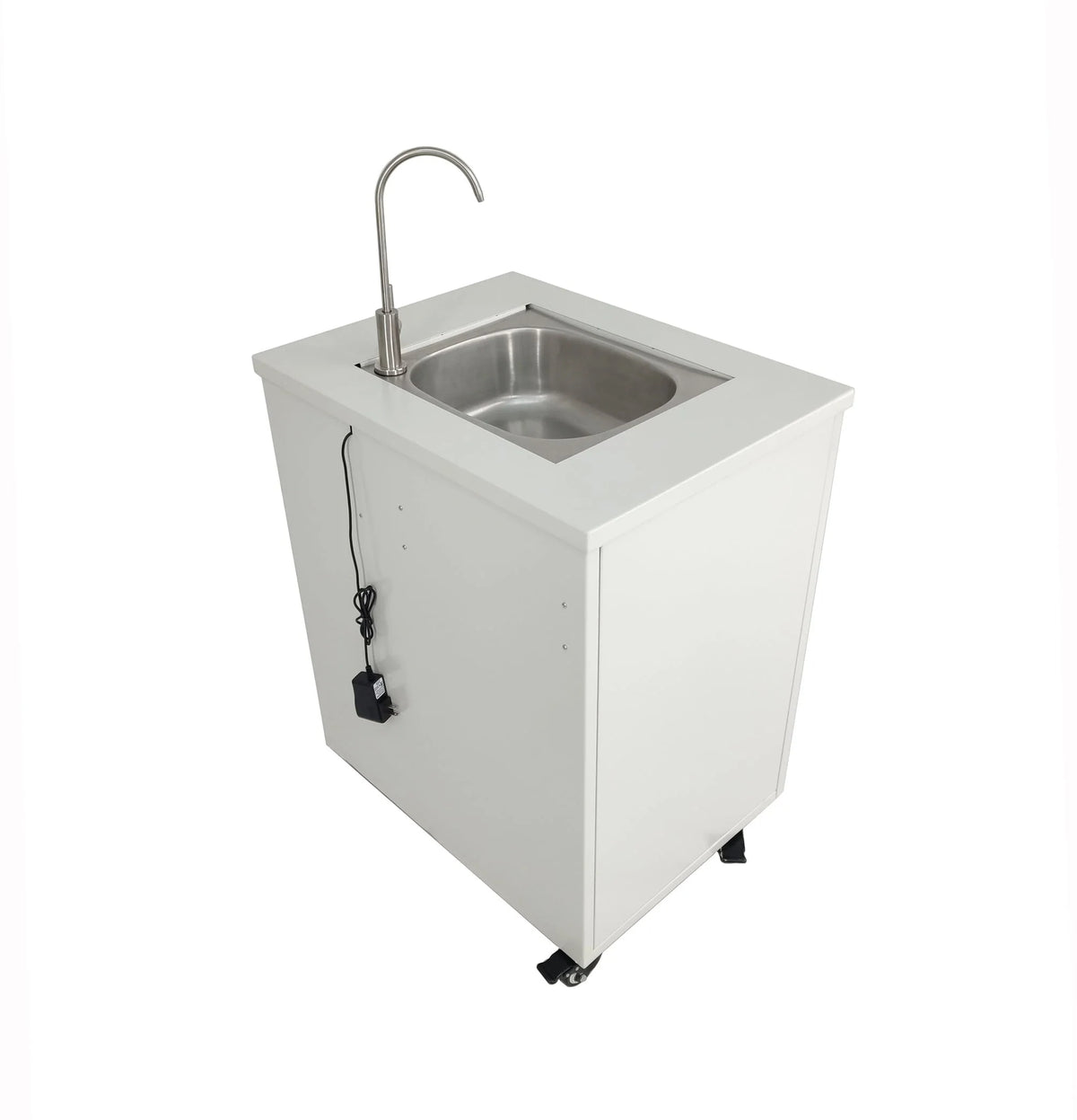 Cabinet Portable Sink Self Contained Hand Wash Station Mobile Sink Water Fountain Water Supply 110V/12V Powered Built-in Pump Water Jugs NOT included 24 X 18 X 30" CABINET SIZE 10094