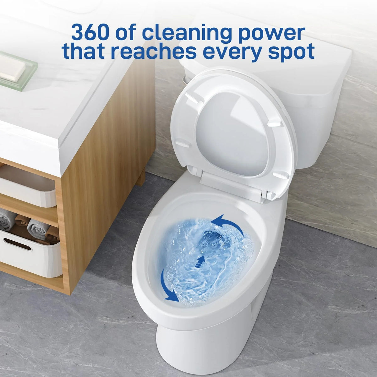 TROPOW Toilet, Two-Piece Toilet, ADA Toilet with Dual Flush, Elongated Toilets for Bathrooms with Soft Close Seat, Universal Height,White