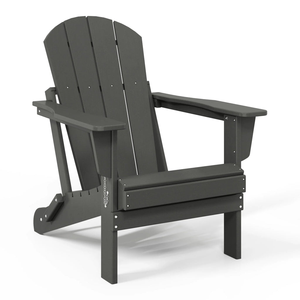 Westintrends Outdoor Folding HDPE Adirondack Chair, Patio Seat, Weather Resistant, Dark Brown