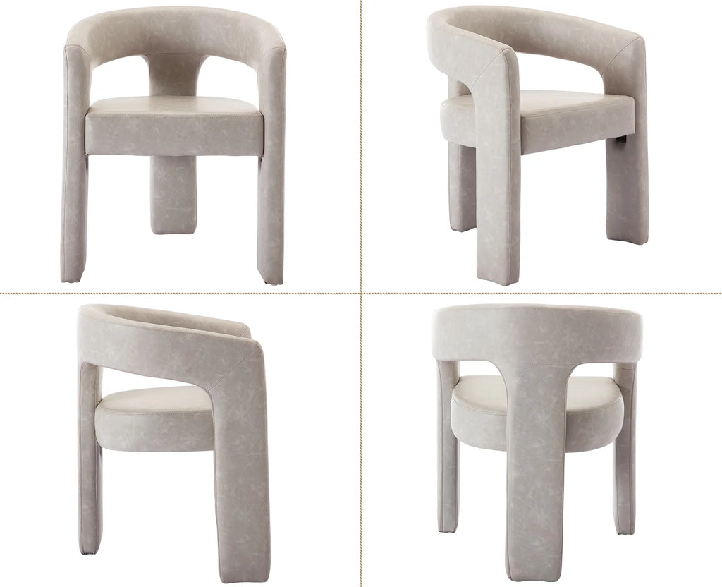 Guyou Modern Sherpa Upholstered Dining Chair, Cute Barrel Side Armchair Kitchen Chair with Armrests and Back for Living Room Dining Room Bedroom, Green