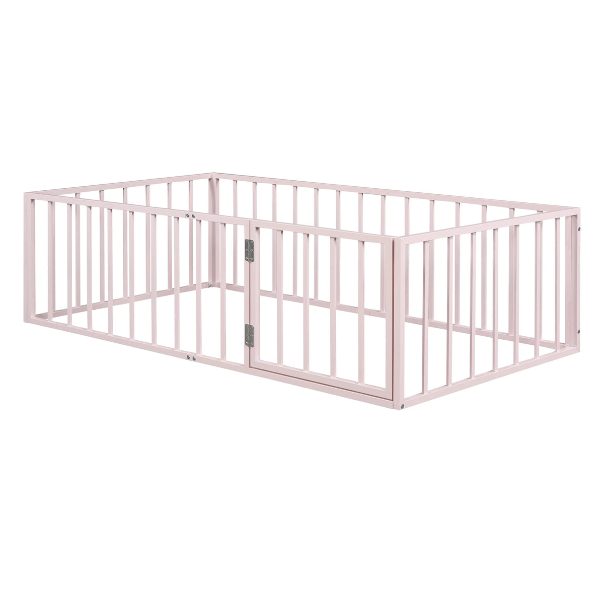 Bellemave Full Size Bed Frame, Full Montessori Bed with Safety Guardrails and Detachable Fence, Wood Full Daybed Frame, Low Profile & Rounded Corners Design, Natural