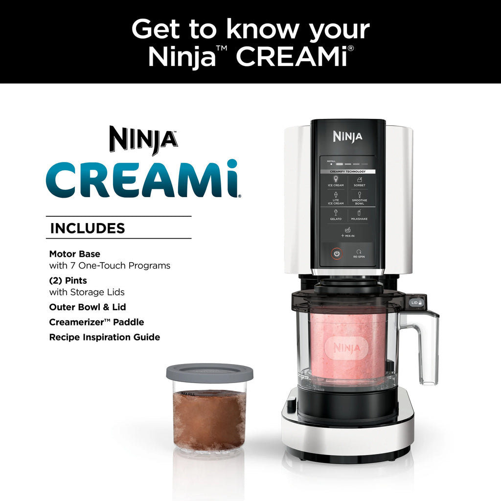 Ninja CREAMi, Ice Cream Maker and Frozen Treat Maker with 7 One-Touch Programs, NC300WMWH