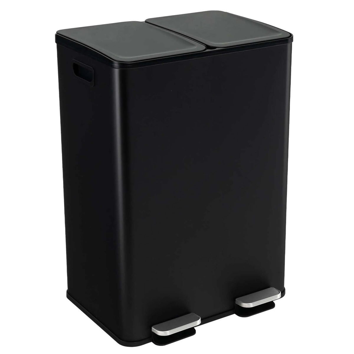 Costway 16 Gallon Dual Step Trash Can Recycle Bin Stainless Steel Bucket Pedal Silver