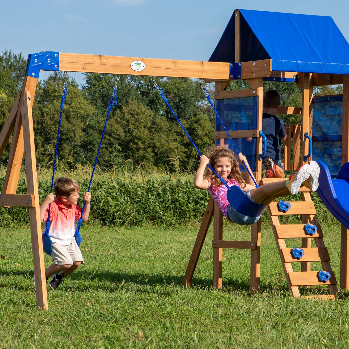 Backyard Discovery Aurora Wooden Cedar Swing Set