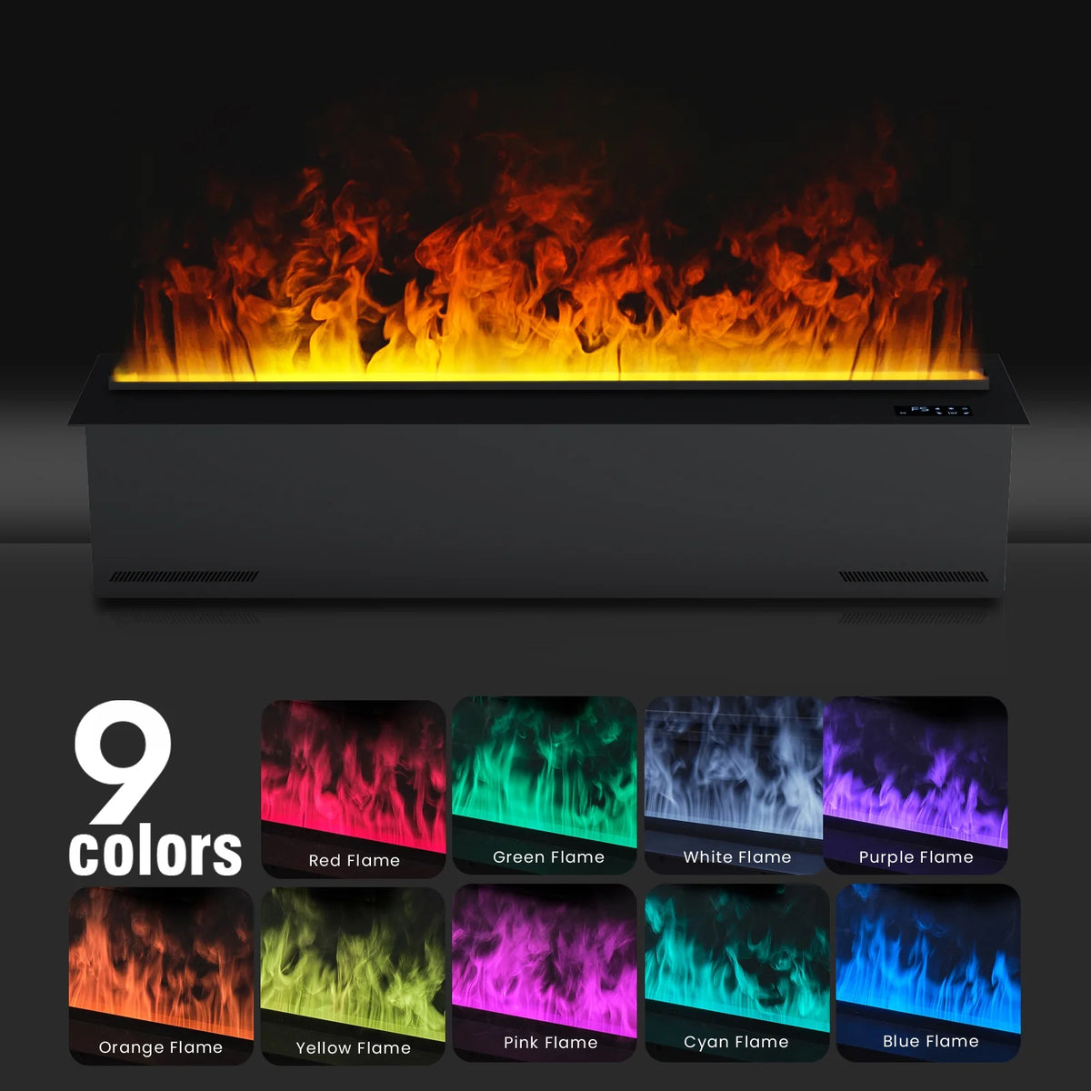 31.5-inch Water Vapor Fireplac with Dual-mode Water Supply System,Vapor Fireplace with 3D Realistic Flame,Electric Fireplace with Remote/Touch Control for Timer,Dimmable