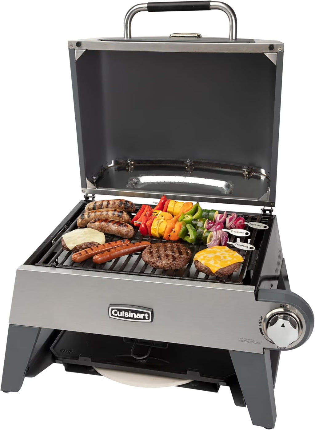 Cuisinart CGG-403 3-in-1 Grill, Griddle and Pizza Oven, Stainless Steel