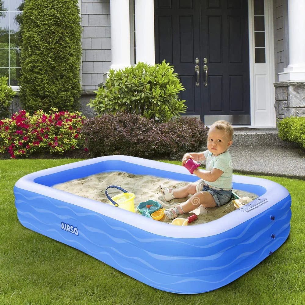 Airso Inflatable Swimming Pool Family Full-Sized Inflatable Pools 118" x 72" x 22" Thickened Family Lounge Pool for Toddlers, Kids & Adults Oversized Kiddie Pool Outdoor Blow Up Pool for Backyard, Garden
