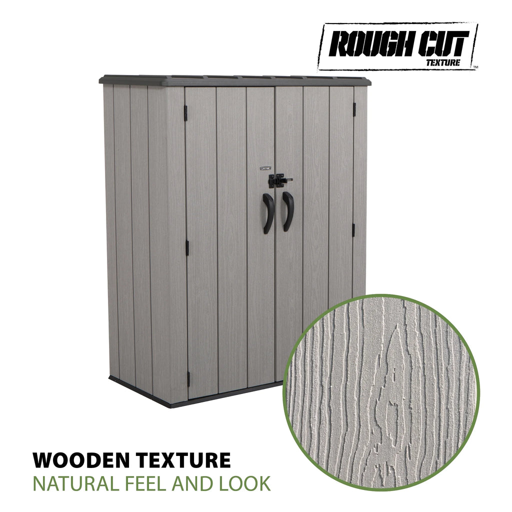 Lifetime Polyethylene Storage Shed, 53 cubic feet, Vertical, Gray (60300U)